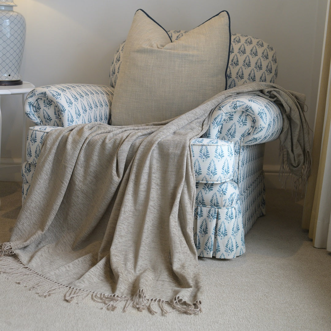 Chenille Throw - Plain Cobblestone