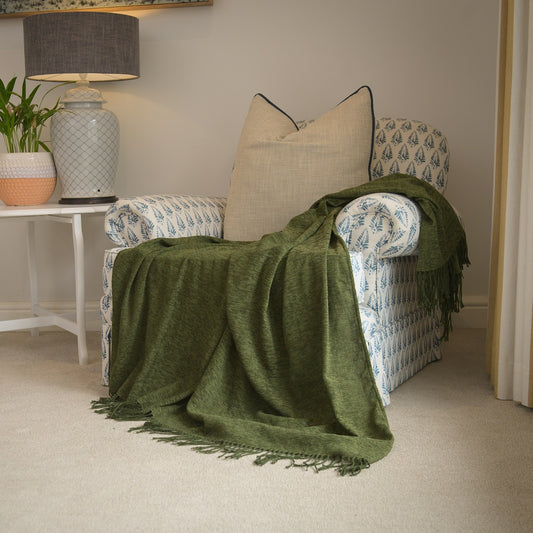 Chenille Throw - Plain Hunter