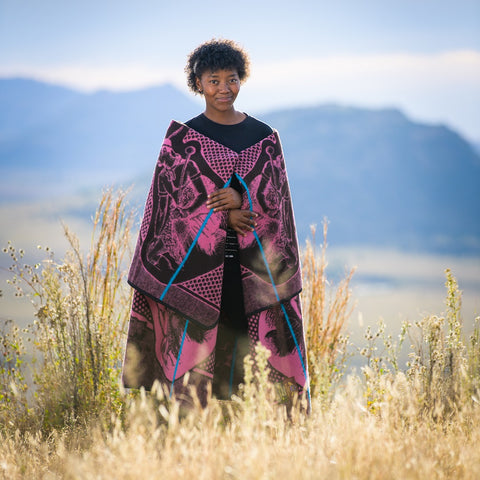 Moshoeshoe | Brown/Pink/Peacock