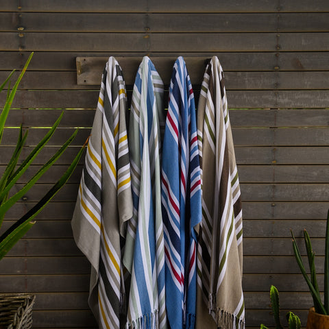 Protea Pin Stripe - Miami | Saxe/Paprika