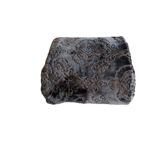 Faux Mink - Plain Charcoal (Double Size)