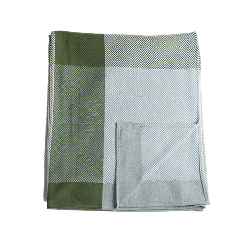 Protea Throw - Geometry | Hunter/Olive