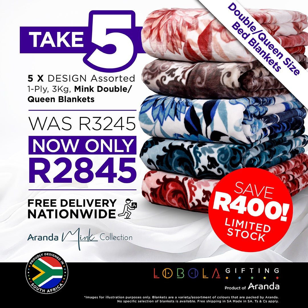 Lobola Bundle - Take 5 | 1 Ply Double Mink Designs Assorted