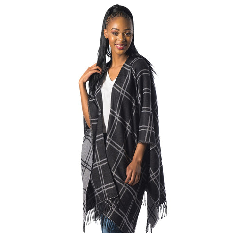 High Bulk Jacquard Wrap - Chess | Black/White