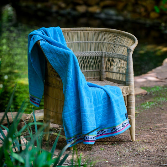 Beach Towel - Ndebele Geo | Hawaiin Blue