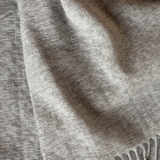 Chenille Throw - Plain | Oyster Grey