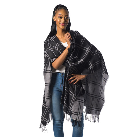 High Bulk Jacquard Wrap - Chess | Black/White