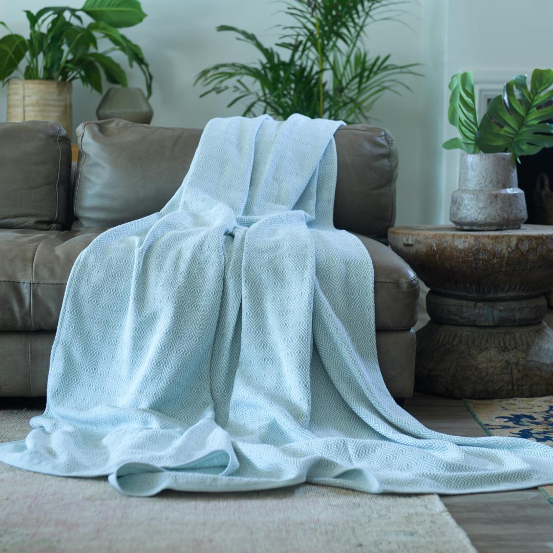 Protea Throw - Cascade | Eggshell/White