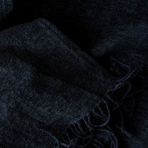 Chenille Throw - Plain Black