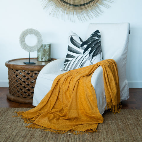 Chenille Throw - Plain Butterscotch